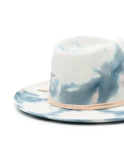 tie-dye leather fedora hat | Nick 