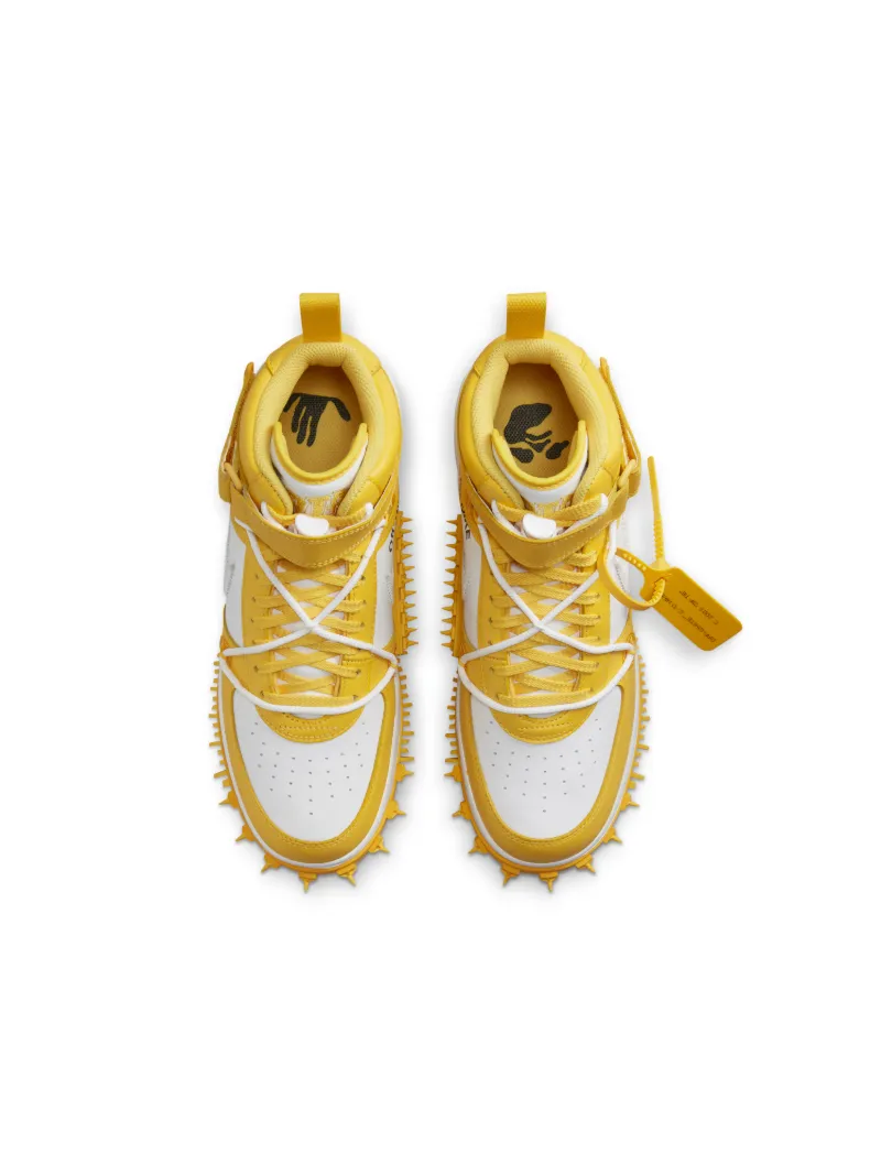 Nike AF1 Mid White and Varsity Maize c/o OffWhite™️ in yellow Off