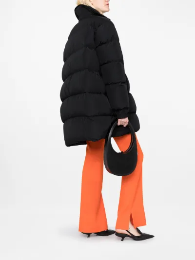 Black mid length puffer coat hot sale