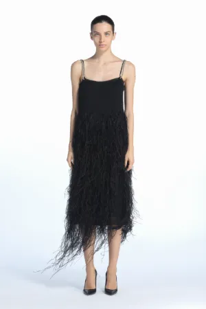 Abito con piume nero | N°21 | Online Store Ufficiale