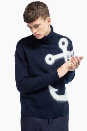 Anchor intarsia turtleneck sweater