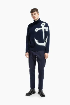 Anchor intarsia turtleneck sweater | N°21 | Official Online Store