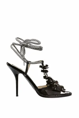 ankle-tie bow stiletto sandals