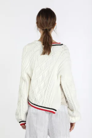 Asymmetric Cable-Knit Sweater