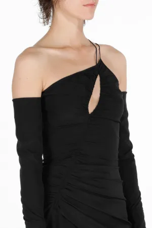 Asymmetric Cut-Out Mini Dress