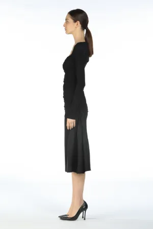 Asymmetric Gathered Dress
