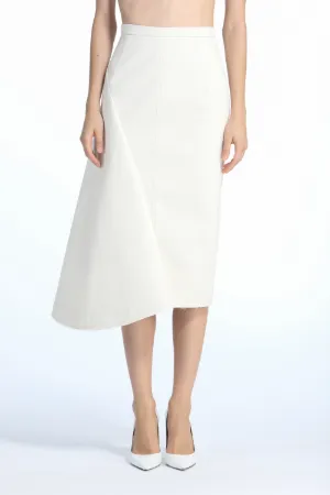 asymmetric panelled midi skirt