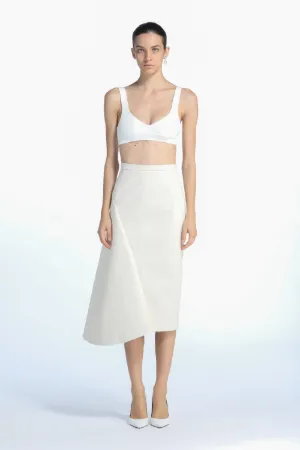 asymmetric panelled midi skirt