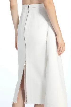 asymmetric panelled midi skirt