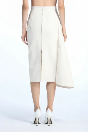 asymmetric panelled midi skirt
