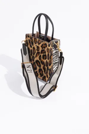 ANIMALIER PRINT SHOPPER BAG WITH LOGO | Blumarine