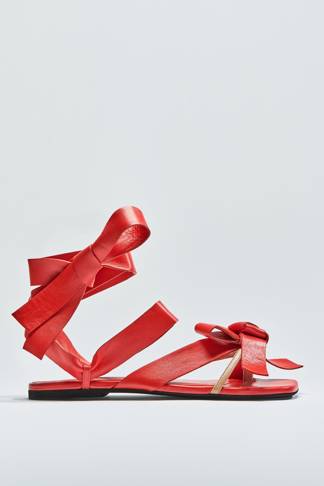 Red flat sale strappy sandals