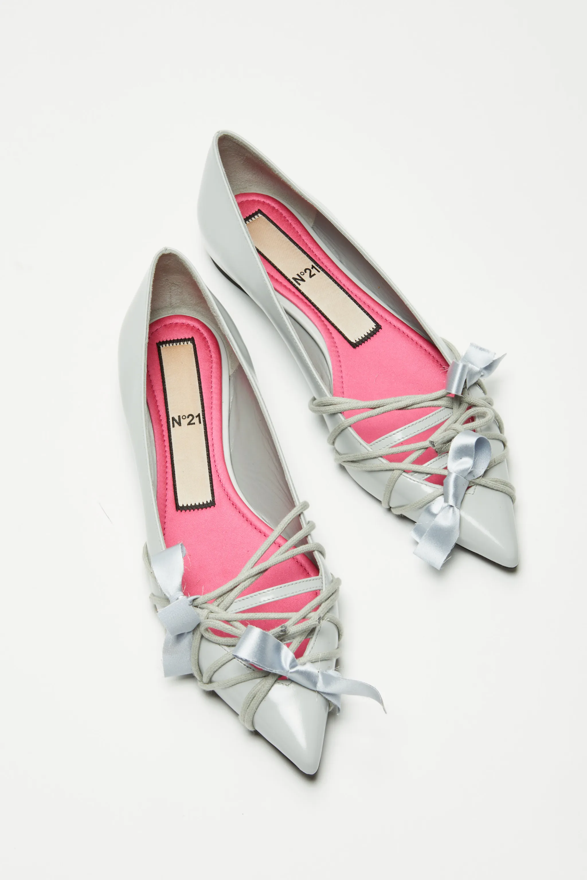 Bow-Embellished Leather Ballet Pumps | N°21 | Official Online Store