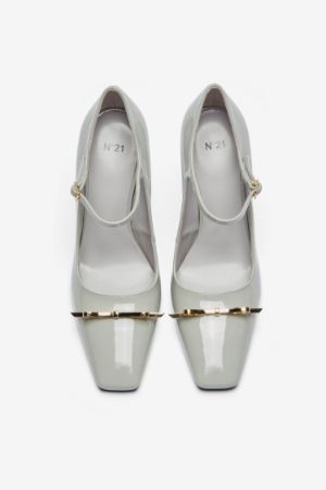 Bow-Embellished Patent-Leather Pumps