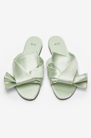 Satin slides with bow online