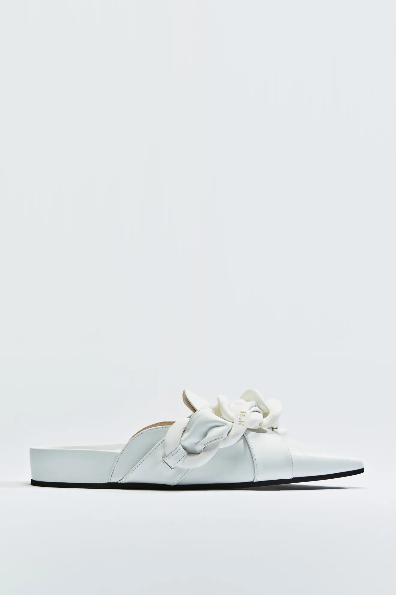 Braided Chunky Chain-Embellished Mules 