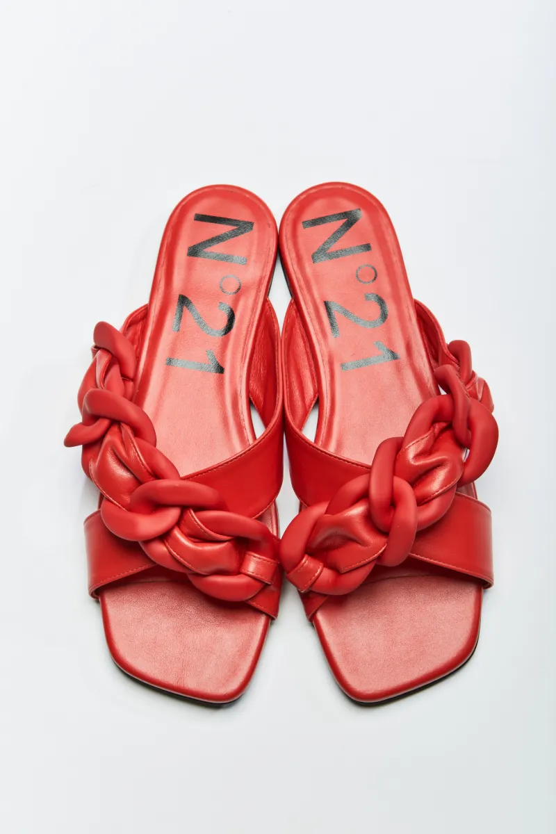 tan braided slides