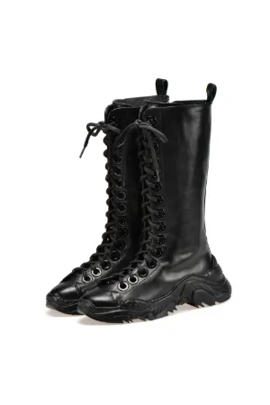 calf-length leather billy sneakers