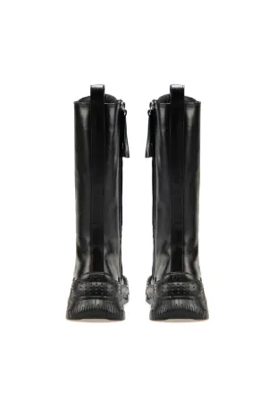 calf-length leather billy sneakers