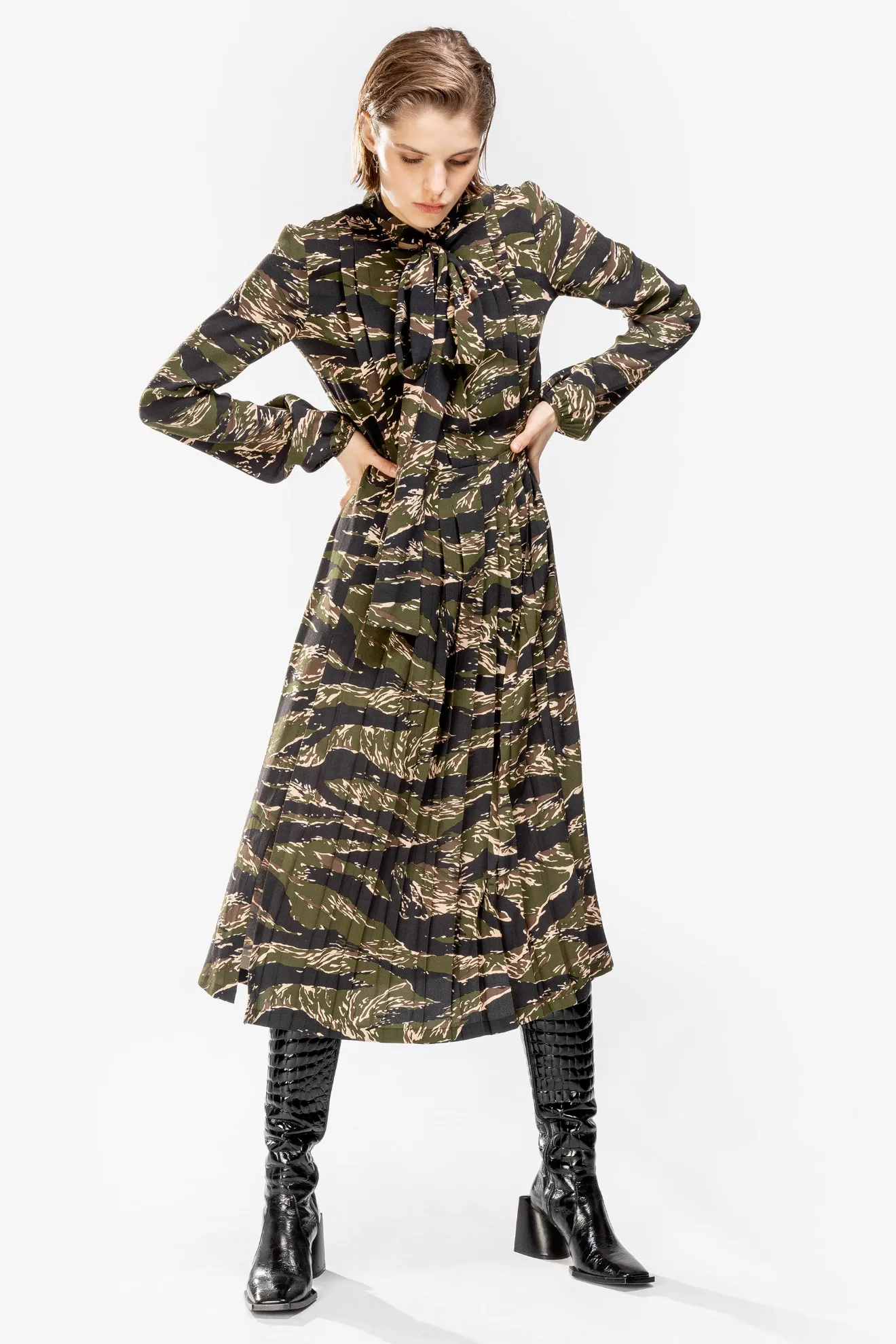 camouflage print dress
