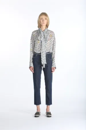 chain belt cropped jeans