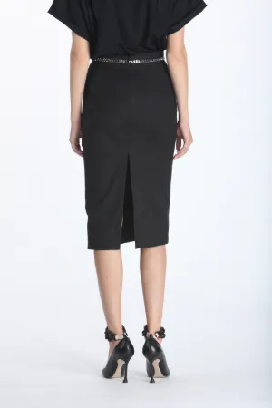 chain-belt pencil skirt