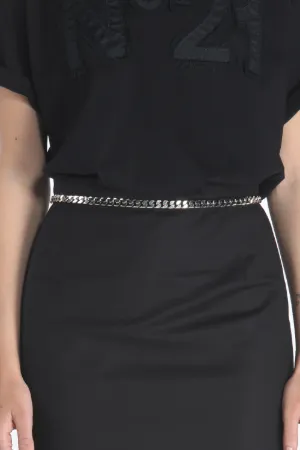 chain-belt pencil skirt