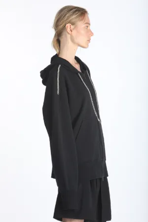 chain-detail long-sleeve hoodie