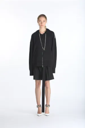 chain-detail long-sleeve hoodie