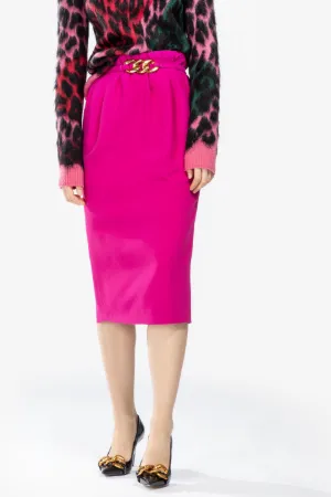 chain-detail pencil skirt