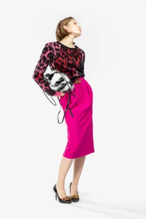 chain-detail pencil skirt