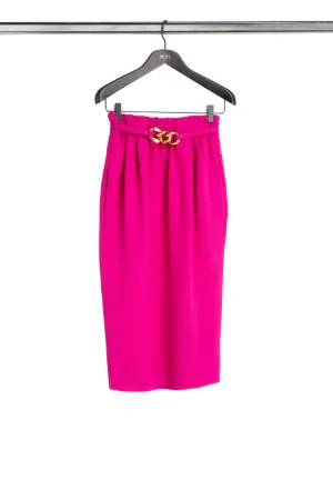 chain-detail pencil skirt