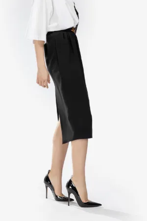 chain-detail pencil skirt