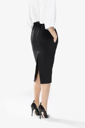 chain-detail pencil skirt