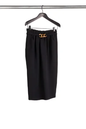 chain-detail pencil skirt