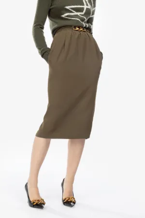 chain-detail pencil skirt