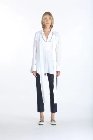 chain-embellished necklace shirt