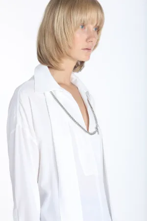 chain-embellished necklace shirt
