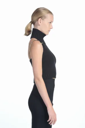 Chain-Strap One-Sleeved Jumper