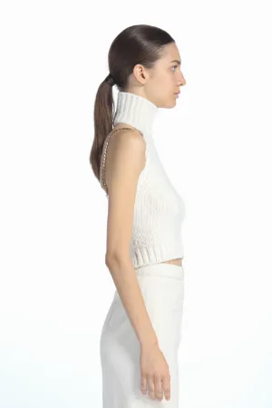 Chain-Strap One-Sleeved Jumper