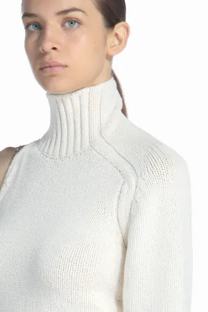 Chain-Strap One-Sleeved Jumper