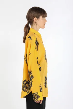 chain-trim floral print blouse