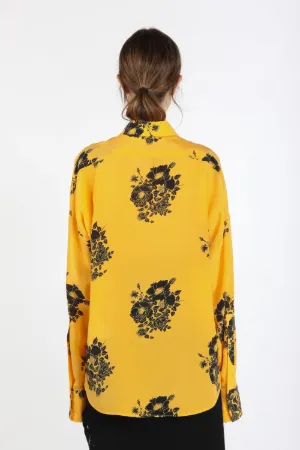 chain-trim floral print blouse