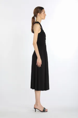 chain-trim midi dress