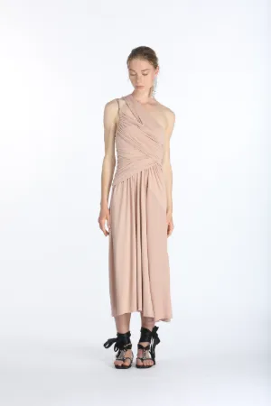 chain-trim midi dress