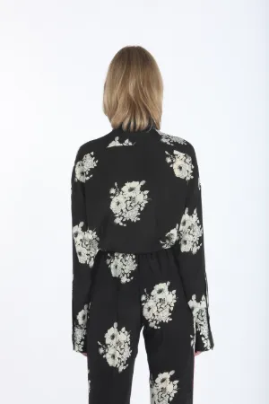chain-trimmed floral print blouse