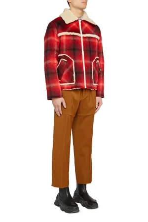 checkered print jacket