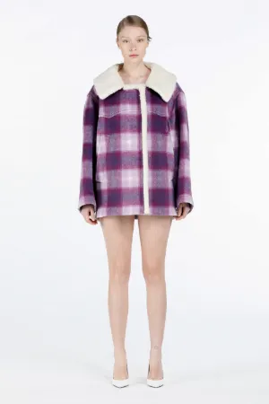 Checked Eco-Shearling Jacket