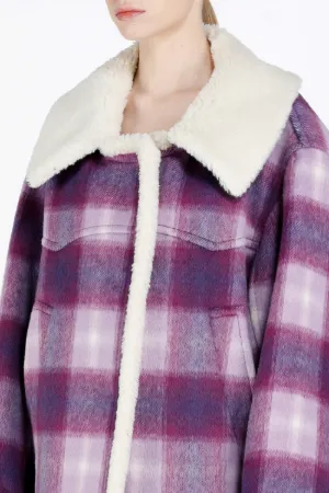 Checked Eco-Shearling Jacket
