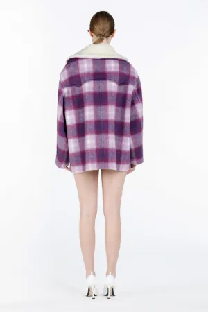 Checked Eco-Shearling Jacket